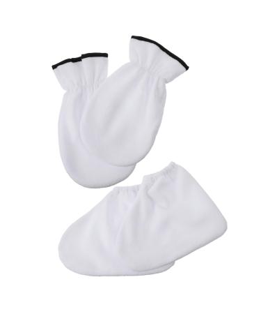 PartyKindom Couvre-mains et Pieds en Cire de Paraffine 12x9 Pouces Chauffant et Lavable Favorisant Hydratation et Nutriments Usage Spa Domicile Blanc