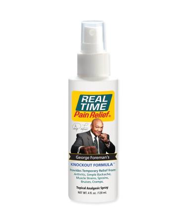 Real Time Pain Relief Knockout Formula - 4oz Spray | Advanced Blend with 24 Natural Ingredients | Relief for Muscle Pain Arthritis Cramps and More | Includes Arnica Turmeric Magnesium Oil 4 Ounce Spray