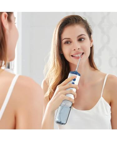 Portable Cordless Water Flosser by Megainvo - 4 Modes, Rechargeable & Waterproof Dental Oral Irrigator for Home & Travel - Blue - Buy Online on GoSupps.com