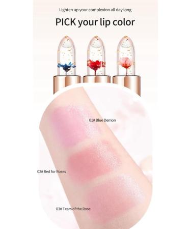 Xptieeck 1 Piece Petal Jelly Lipstick with Colour Changing Nourishing Waterproof Non-fading No Stains Temperature Changing Lip Balm in Cup 03 03# - Buy Online on GoSupps.com