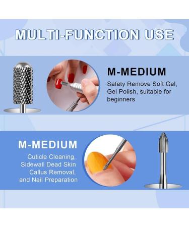 Tungsten Carbide Cuticle Clean Bit 2Pcs for Nail Drill - Smooth Round Top Barrel Head - Ideal for Gel Polish and Natural Nails - Buy Online on GoSupps.com