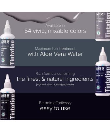 Kiss Teinture semi-permanente pour cheveux 148 ml (Mystic Silver) - Buy Online on GoSupps.com