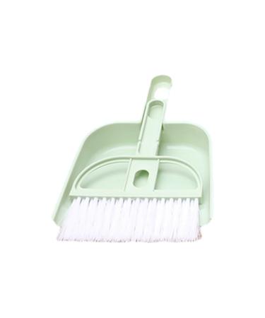 Jextou Small Dustpan and Brush Set Desk Cleaning Set - Portable Hand Cleaning Dustpan and Brush Set for Keyboard Countertop Green