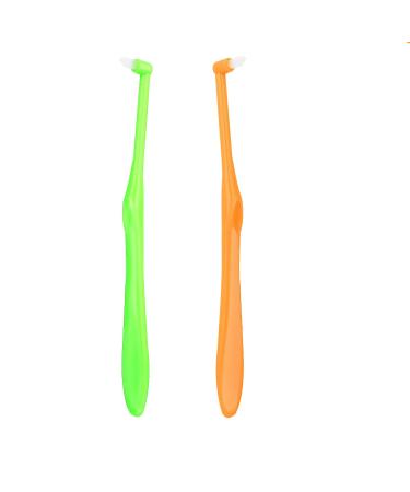 Ouligay 2Pcs Tufted Toothbrush Trim Toothbrush End-Tuft Tapered Single Compact Interdental Interspace Brush Orthodontic Soft Trim Toothbrush Wisdom Toothbrush for Detail Cleaning