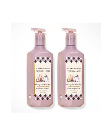 Bath and Body (Pack of 2) Marshmallow Pumpkin Latte Cleansing Gel Hand Soap 8 fl oz / 236 mL each (Packaging Design Styles May Vary)