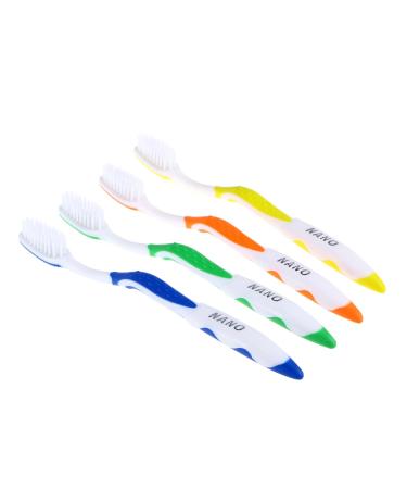 Gatuida 4 pieces toothbrush with soft bristle oral toothbrush soft toothbrush comfortable handle toothbrush two-layer toothbrush toothbrush nano toothbrush south korea