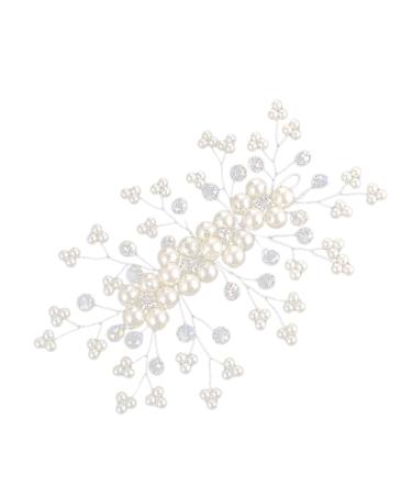 FRCOLOR Wedding Hair Comb Tiara Bridal Hair Comb Crystal Hair Comb Wedding White Soft Chain Bride Bride Comb