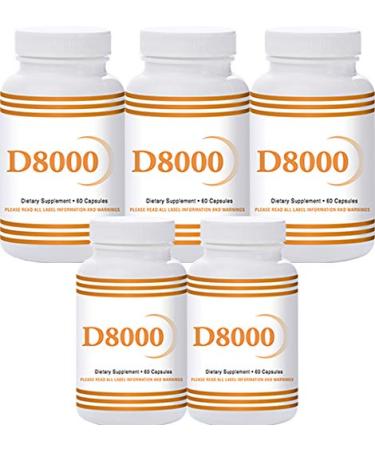 Natural Living High Potency Vitamin D3 8000 IU 60 Capsules 5 Bottles
