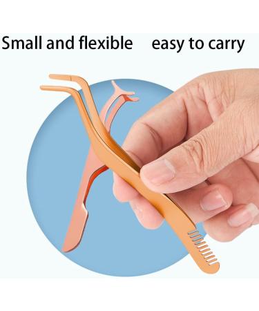 2-Piece Set 2 In 1 Lash Tweezers Strip Lashes Eyelash Applicator Tweezers False Eyelashes Applicator Tool for Lash Clusters Application and Removal - Buy Online on GoSupps.com