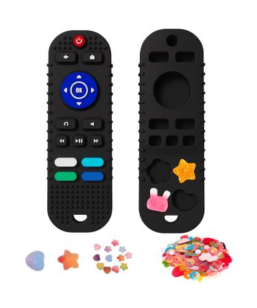 Oalushf Remote Teether 2Pcs - Silicone Baby Teething Toys for Boys & Girls | Soft TV Control Toy for Toddlers | Chew Relief for Babies 3 Months+ (Black+White) - Buy Online on GoSupps.com