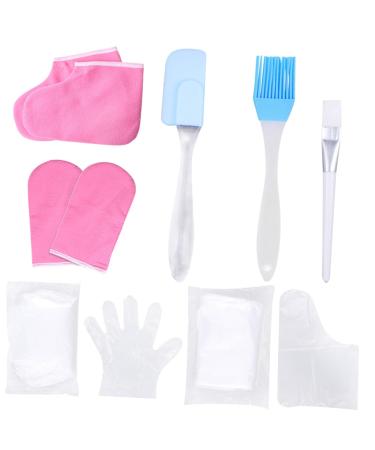 Beatifufu 1 Set Hand and Foot Care Set Hand Care Accessory Exfoliating Scrub Gloves Paraffin Bath Hand and Foot Liner Dry Skin Quick Spa Foot Moisturizing Socks Warm Socks 17.5x6cm Pink