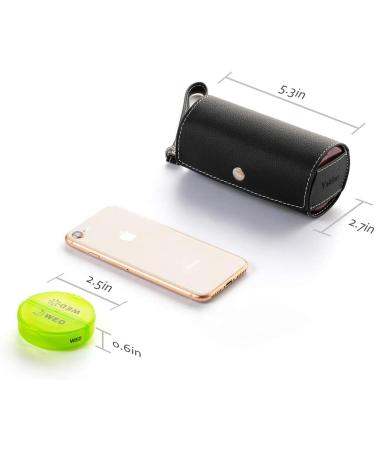 Large Weekly Pill Organizer with PU Leather Case - 2 Times a Day AM PM Round Medicine Organizer for Travel - 7 Day Pill Container for Vitamins and Supplements - Buy Online on GoSupps.com