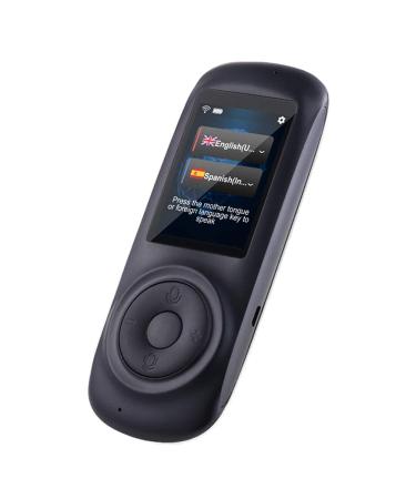 Portable Voice Translator Smart Foreign Language Translator Device Wifi/4G Two-Way Speech/Text 2.4 Inch Touch Screen Support 70 Languages for Travel Business White Good Times Black