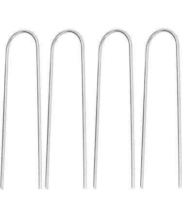 4 Pcs U Shaped Nail Tent Ground Staple High Hardness Stainless Steel Garden Pegs Securing Lawn Supplies - Buy Online on GoSupps.com