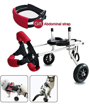 Dog Wheelchair Pet Wheelchair for Handicapped Lightweight Adjustable Wheelchair for Back Legs for Small Medium Large 2-Wheel Red - Buy Online on GoSupps.com