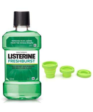Freshburst Antiseptic Mouthwash with Germ-Killing 500 mL + Silicone Folding Cup
