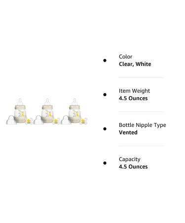 Newborn Easy Start Anti-Colic Bottle & Pacifier Set Teddy Bear 3 Pack - 4.5oz, 0-2 Months - Buy Online on GoSupps.com