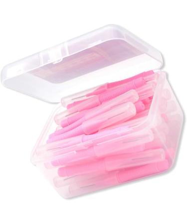 40pcs Interdental Brush Set - I Shape Handheld Oral Hygiene Tool - Travel Pink 0.7mm - Perfect for International Shipping - Buy Online on GoSupps.com