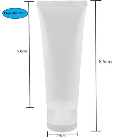 Qyzt 20-Pack 30ml Refillable Travel Tubes for Cosmetics - Soft Plastic Sample Bottles with Hinged Lid for Lotion Shampoo Shower Gel & More - Buy Online on GoSupps.com