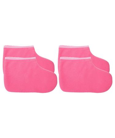 TOVINANNA 2 Pairs Paraffin Wax Booties Paraffin Heated Foot SPA Liners Paraffin Wax Refill Feet Cover Bags for Hot Wax Hand Therapy Paraffin Thermal Treatment Rosy