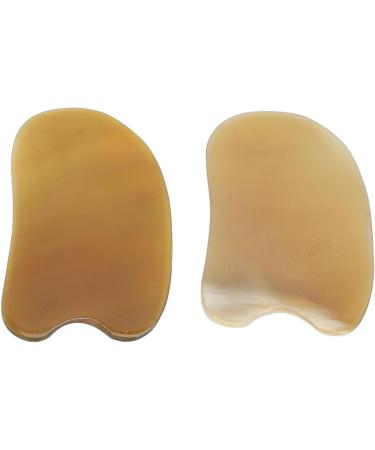 2Pcs Gua Sha Facial Tool Artificial Cow Horn Curved Design Gua Sha Facial Tool Improve Lymphatic Drainage Gua Sha Tool for Neck Back Hands Wrists Shoulders Feet - Buy Online on GoSupps.com