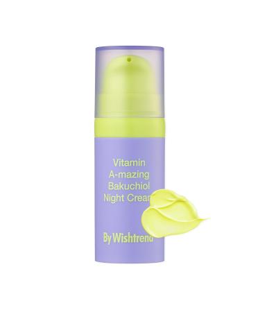 BY WISHTREND Vitamin A-mazing Bakuchiol Retinal Night Cream Korean Retinol Alternative Slow Aging Skin Smoothing Pore Refining Anti-Wrinkle Sensitive skin Beginner (0.35 Ounce (Pack of 1))