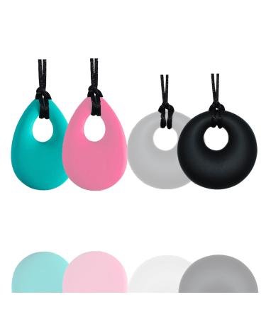 TDAH Children's Chew Collar 4 Pack Sensual Chew Collars for Children and Adults with Teething Autism and ADHD