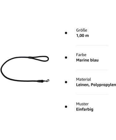 Buy Rope Dog Leash with Hand Loop - 1.00m Navy Blue 10mm 27 Colors 7 Lengths | International Shipping Available - Buy Online on GoSupps.com