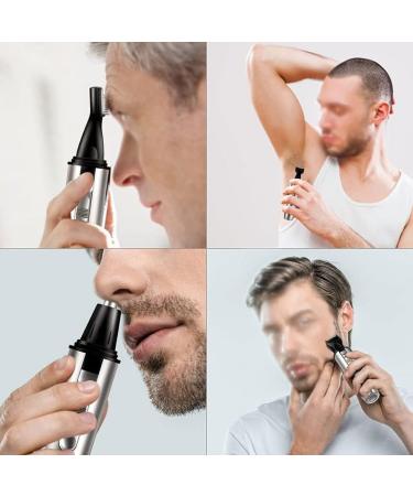 4-in-1 Nose Hair Trimmer for Men - Waterproof Battery Powered Nose & Ear Clipper Eyebrow & Facial Hair Trimmer for Travel & Camping - Buy Online on GoSupps.com