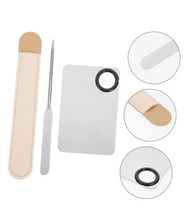 FRCOLOR 2 Sets Stainless Steel Makeup Spatula & Palette - Korean Nail Art Tray for Foundation & Lipstick Mixing (17.5x10cm - Buy Online on GoSupps.com