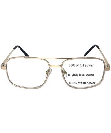 Buy V.W.E. 2 Pairs Metal Frame Aviator Progressive Reading Glasses - Gold 3.00 | International Shipping Available - Buy Online on GoSupps.com