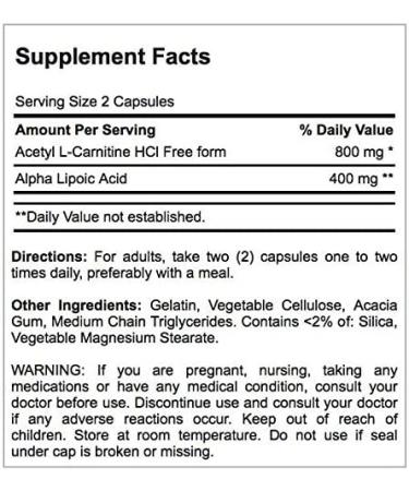 Puritan's Pride Acetyl L-Carnitine Free Form 60ct - Premium Quality Supplement - Buy Online on GoSupps.com