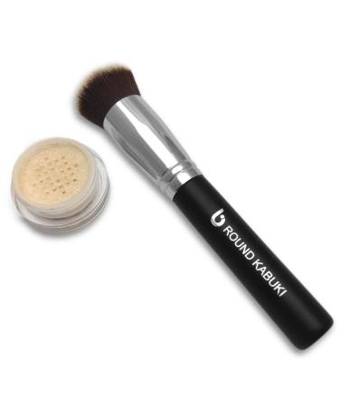 Mineral Powder Foundation Makeup Brush - Round Top Kabuki Brush for Loose Minerals - Soft Dense Synthetic Bristles for Setting, Finishing, Buffing - Cruelty Free - Buy Online on GoSupps.com