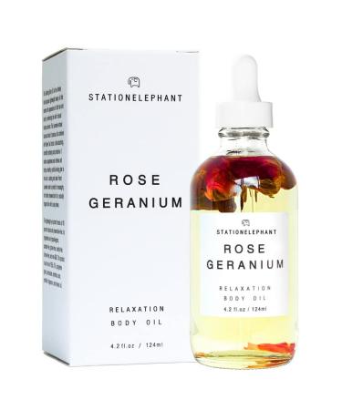ROSE GERANIUM RELAXATION BODY OIL| All Natural Vegan Moisturizer| Rose SPA Massage Oil| Selfcare| Gift for her| Made in USA