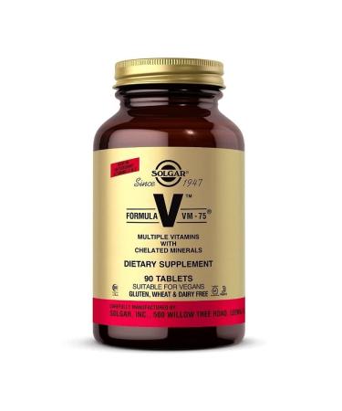 Solgar Formula V VM-75 Multiple Vitamins with Chelated Minerals 90 Tablets