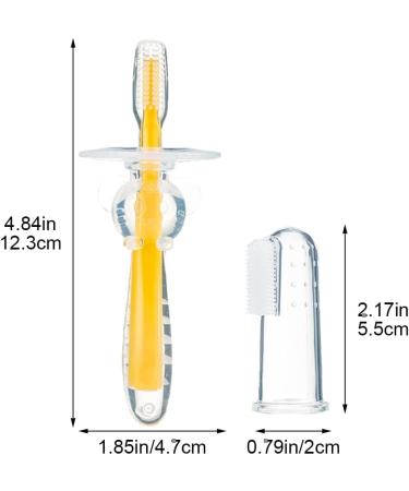 1set Baby Finger Toothbrush for Training Teething Kids Soft Silicone Training Toothbrush Baby Children Oral Care Tooth Brush Baby Stuff Yellow - Buy Online on GoSupps.com