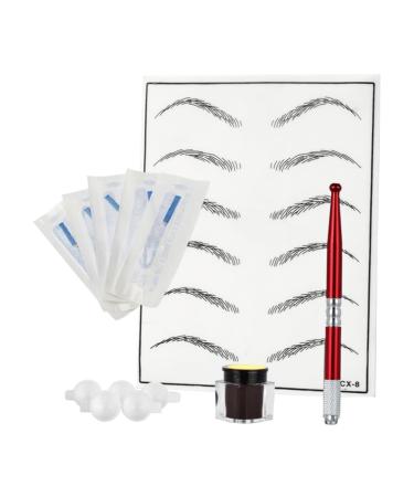 MAGICLULU Wmtz_ Microblading Red Eyebrow Permanent Practice Pigment Skin Pen Kit Tool Rings