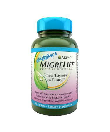 Children's MigreLief - Triple Therapy with Puracol - Nutritional Support for Pediatric Migraine Sufferers - 60 Caplets/1 Month Supply