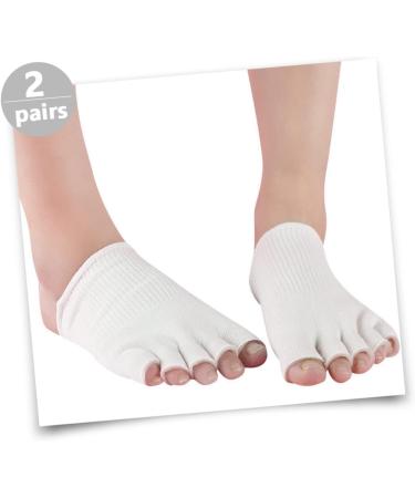 Ipetboom 2 Pairs Five Toe Half Socks Toe Spacers for Feet Heel Sleeves Toe Socks Toeless Socks Pedicure Sock Half Foot Socks Toe Spacer Socks Gelt Cosmetic Latex Silk White Fish Mouth Socks - Buy Online on GoSupps.com