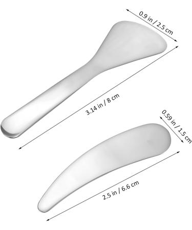 SEWOART 2pcs Reusable Spatula Cosmetic Spatula Korean Makeup Spatula Eye Cream Spoon Metal Makeup Spatula Skin Scraper for Lip Bracket Stainless Steel Mini - Buy Online on GoSupps.com