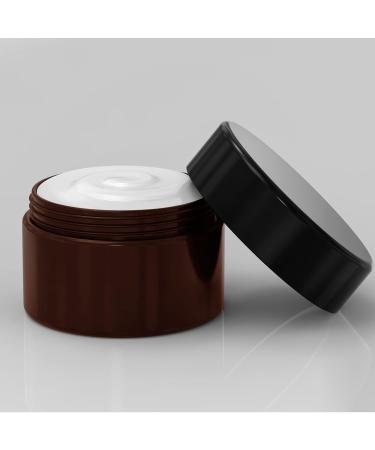 8 oz Amber Plastic Cosmetic Jars | Leak Proof Container with Black Lid | 6 Pcs. 8 Ounce for Cream, Lotion, Powder, Ointment | Beauty Products - Buy Online on GoSupps.com