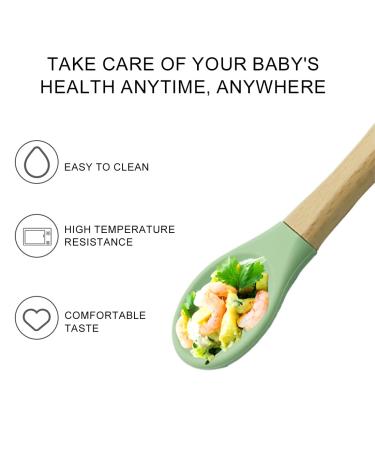 Timri Baby Feeding Spoons - 4 Soft Silicone & Wood Forks BPA Free | Perfect for Babies & Toddlers - Buy Online on GoSupps.com