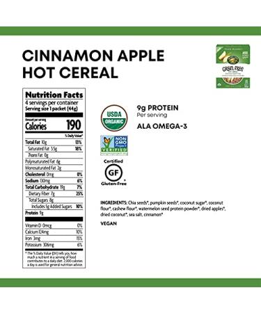 Nature's Path Organic Grain Free Hot Cereal - Cinnamon Apple Crisp 6.21 oz (4 Count) - Buy Online on GoSupps.com