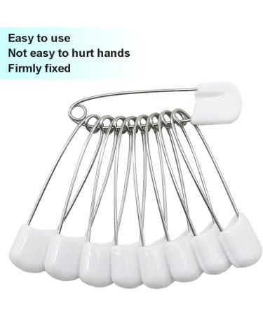 Ruidee 50 Pcs Diaper Pins Nappy Pins - White Plastic Safety Pins with Safe Locking - Buy Online on GoSupps.com