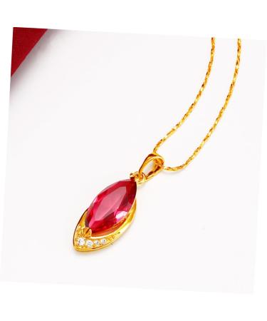 Abaodam Non Tarnish Necklace red necklace red pendant necklace necklace Beautiful Necklace set wedding decorate Ladies - Buy Online on GoSupps.com