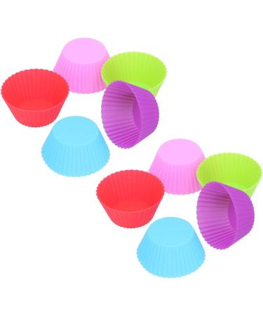 Cake Mold 10Pcs Silicone Muffin Cup Resuable Food Grade Cake Mold Cupcake Liners for Bakery Home - Buy Online on GoSupps.com