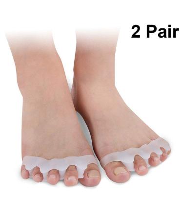 2 Pairs Toe Separators for Children  Gel Toe Stretchers for Overlapping Toes  Kids Toe Separators Silicone  Toe Spacers Orthopedic Bunion Corrector  Hammer Straighten Correct Bunion Pain Toe for Kids White Kids