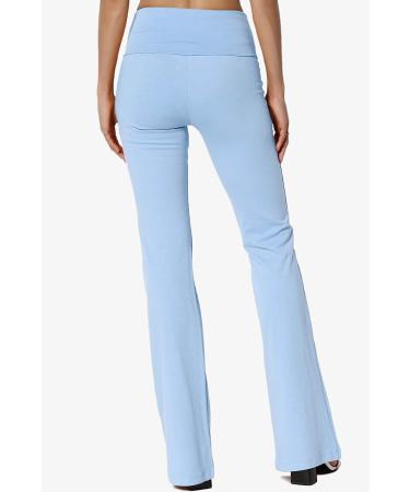 TheMogan Women's Comfy Stretch Cotton Boot Cut Lounge Yoga Pants - Light Blue - Buy Online on GoSupps.com