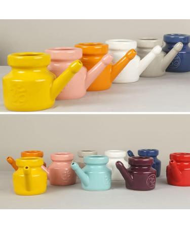 SKORDO 350Ml Ceramic Neti Pot Nose Cleaning Pot Durable Leakproof Spout Pot for Nasal Rinsing Nose Washing Men Women Blue - Buy Online on GoSupps.com