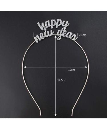 FRCOLOR Crystal Happy New Year Headband Sparkly Rhinestone New Year Tiara Hair Hoop Headdress Christmas Holiday Party Supplies Favors - Buy Online on GoSupps.com